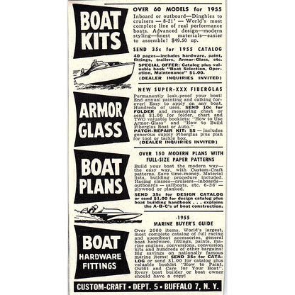 Custom-Craft Boat Kits & Plans Buffalo NY 1955 Ad AF9-6