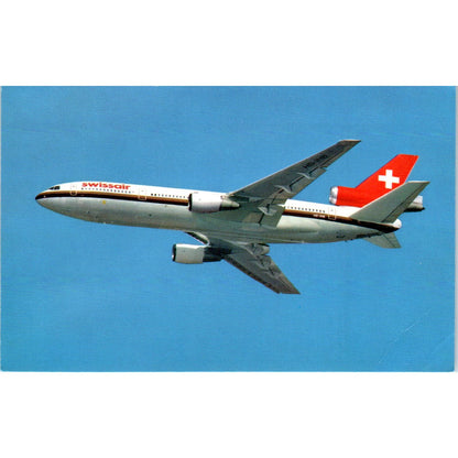 Swiss Air McDonnell Douglas DC-10-30 Vintage Postcard PC19