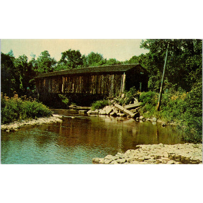 Blaine Road Bridge Ashtabula County Ohio Covered Bridge Postcard PC2
