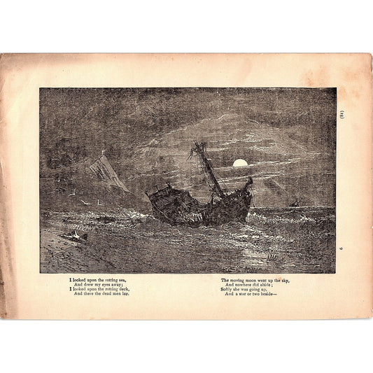 The Rime of the Ancient Mariner Samuel Taylor Coleridge 1884 Engraving TA5-CJ-1