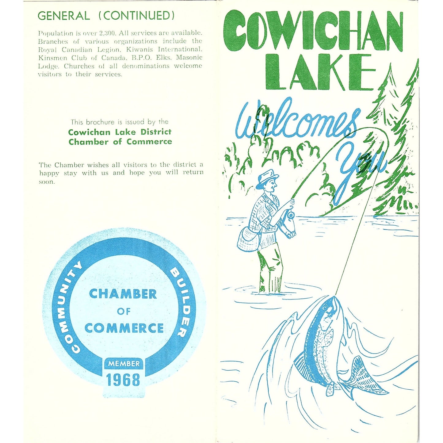 1968 Cowichan Lake Vancouver Island 1960s Travel Brochure TH2-TB4