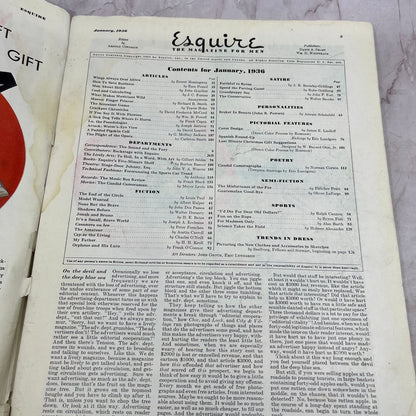 Esquire Magazine Jan 1936 - Ernest Hemingway Dos Passos Ezra Pound TK3