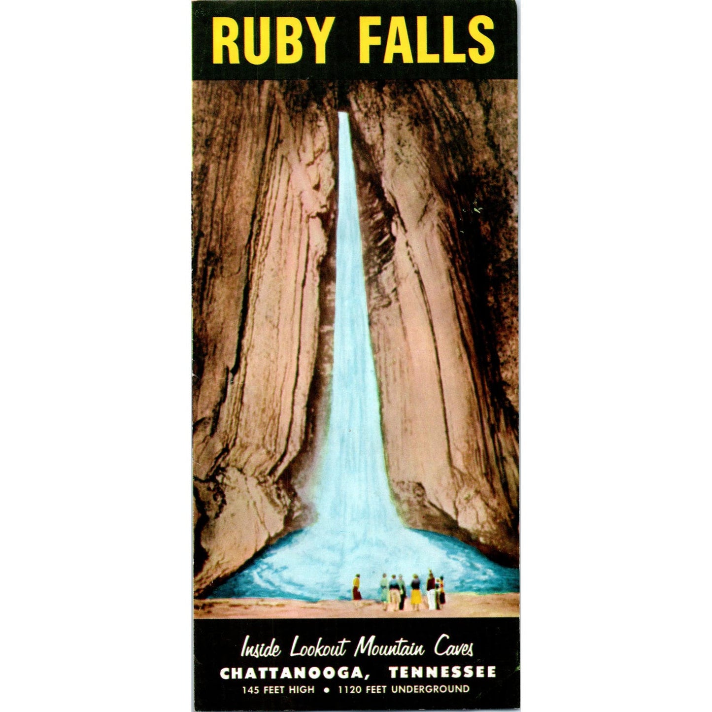 c1970 Ruby Falls Chattanooga TN Fold Out Travel Brochure AE8