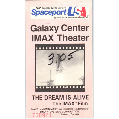 1986 NASA Kennedy Space Center Spaceport Galaxy Center IMAX Theater Stub TF4-BA