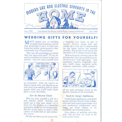1939 Baltimore Gas & Light Newsletter Gas and Electric Servants in the Home AB9