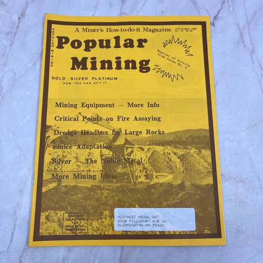 1986 Jul/Aug - Popular Mining Magazine - Treasure Hunting Prospecting Gold M11