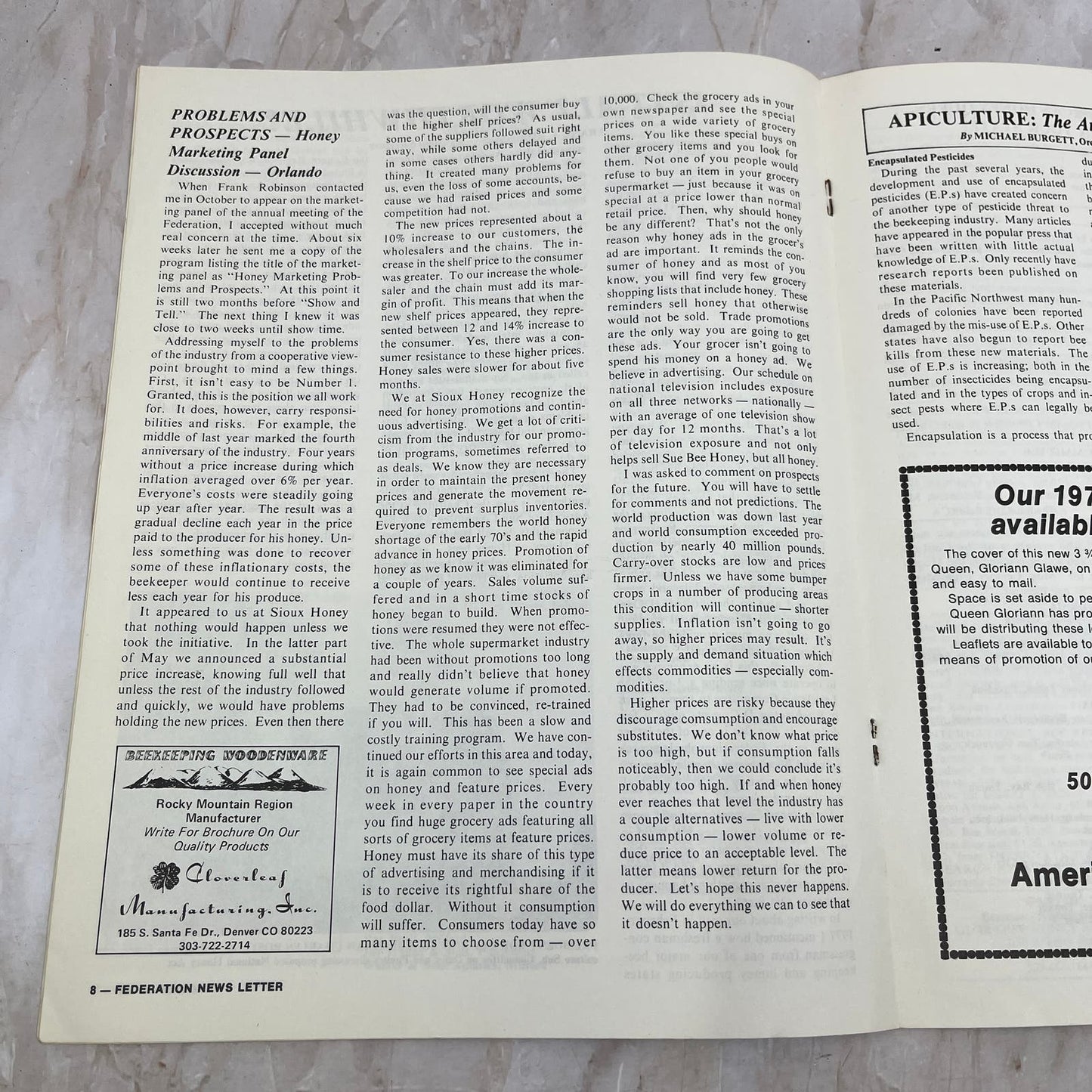 1978 Mar/Apr American Beekeeping Federation Newsletter Gainesville FL M15
