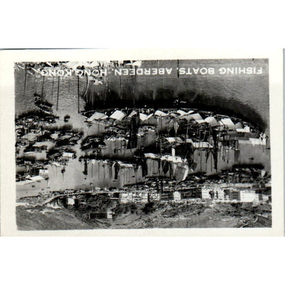 Fishing Boats Aberdeen Hong Kong Vintage Photograph 2x3" AE7