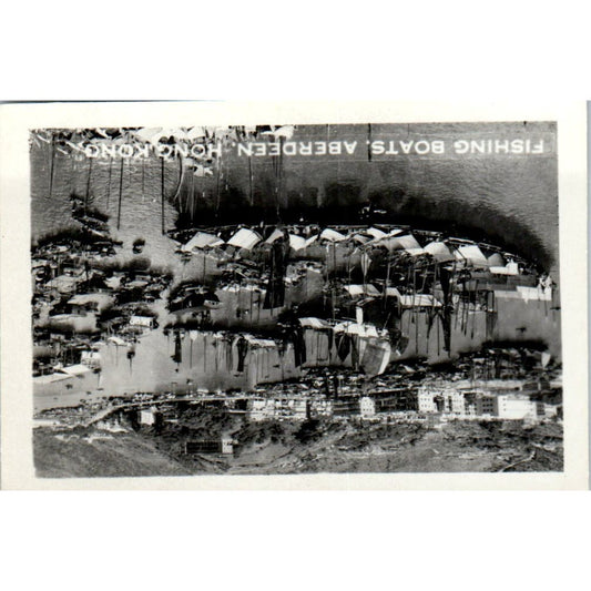 Fishing Boats Aberdeen Hong Kong Vintage Photograph 2x3" AE7