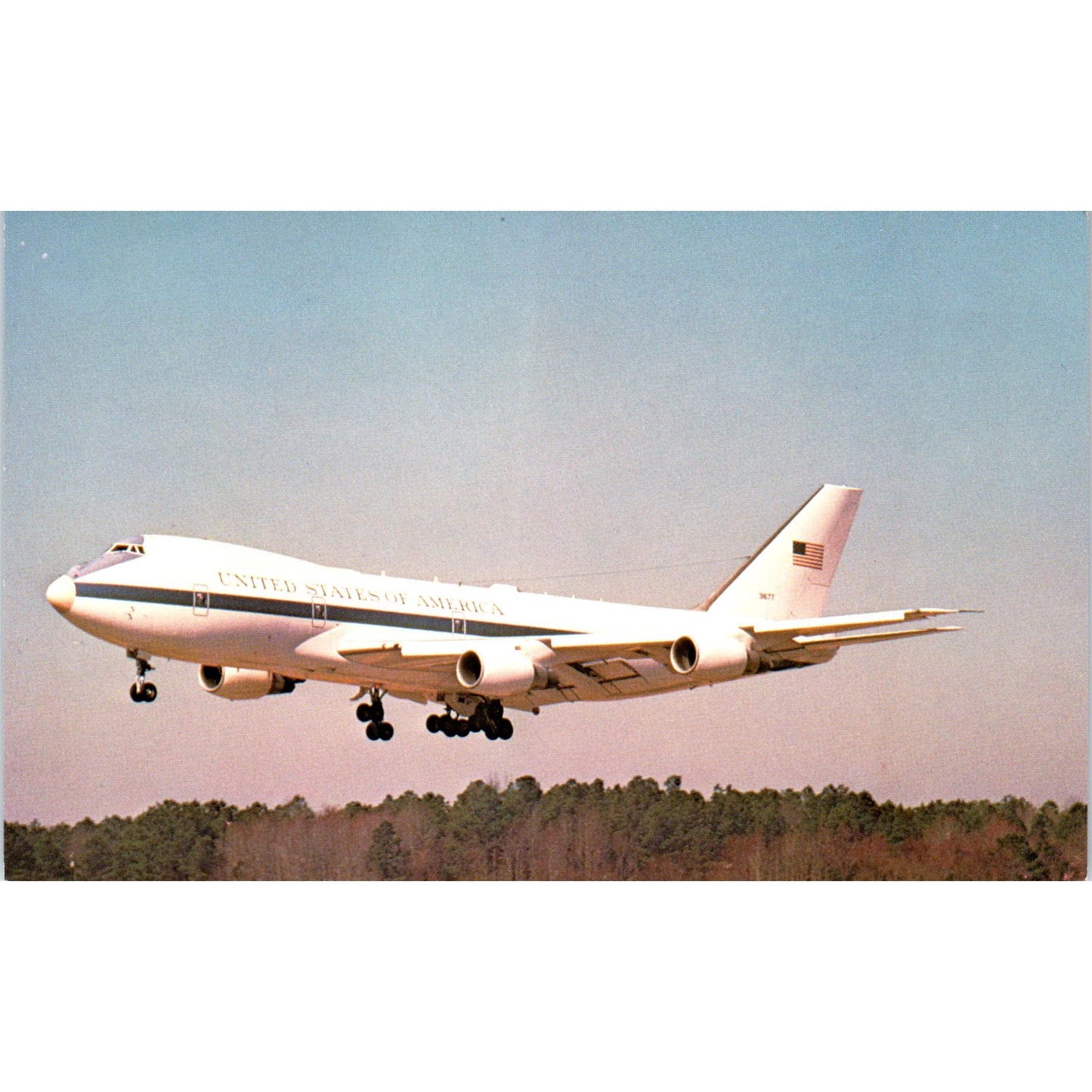 US Air Force Boeing E-4A Vintage Postcard TG8-PC