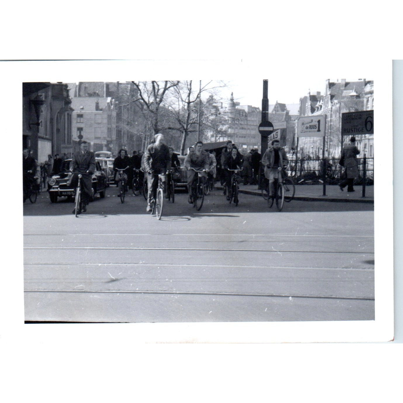 Dutch City Bike Riders Amsterdam Postwar Europe c1954 Army Photo AF1-AP3