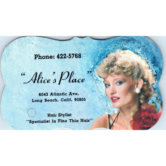 Alice's Place Long Beach Appointment Vintage Business Card SD8-B10