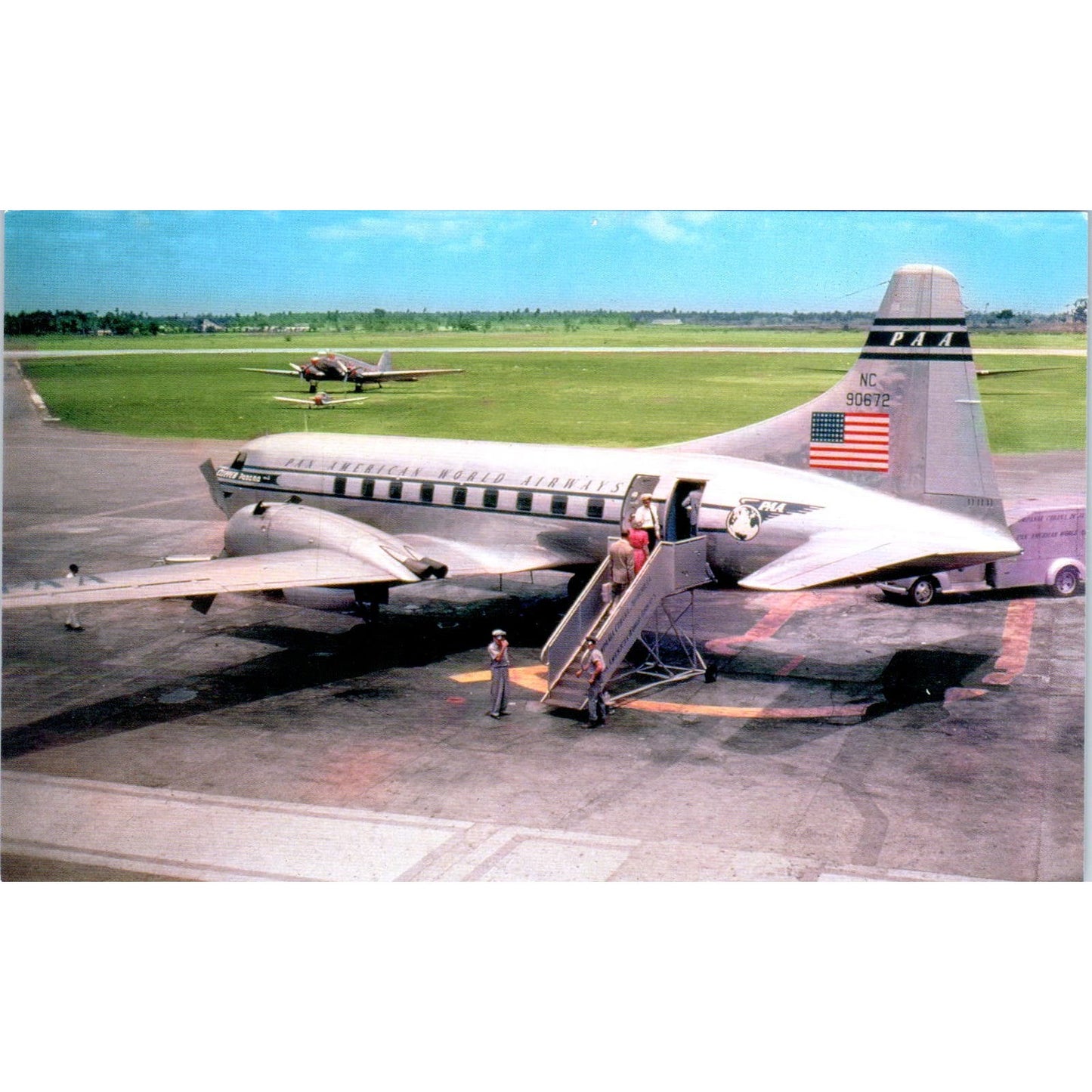 Pan American Airways Convair 240 Vintage Postcard TG8-PC