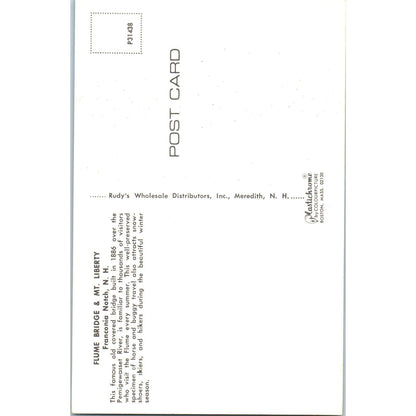 Flume Bridge Mt. Liberty Franconia Notch NH Vintage Covered Bridge Postcard PC11