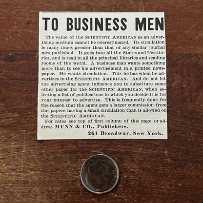 Scientific American Ads for Business Men Original Advertisement AD8-P29
