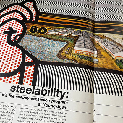Youngstown Sheet and Tube Co Steel Pop Art OH Fold Out 1967 Ad AG1-16