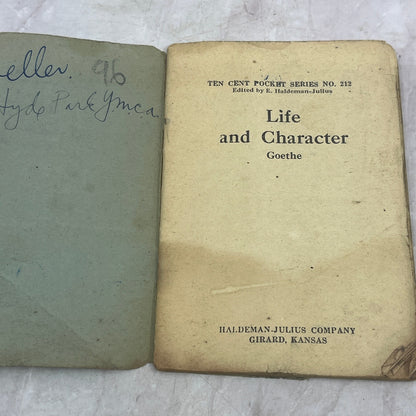 c1910 Life & Character - Goethe Ten Cent Pocket Series Book No.212 TB8-OB