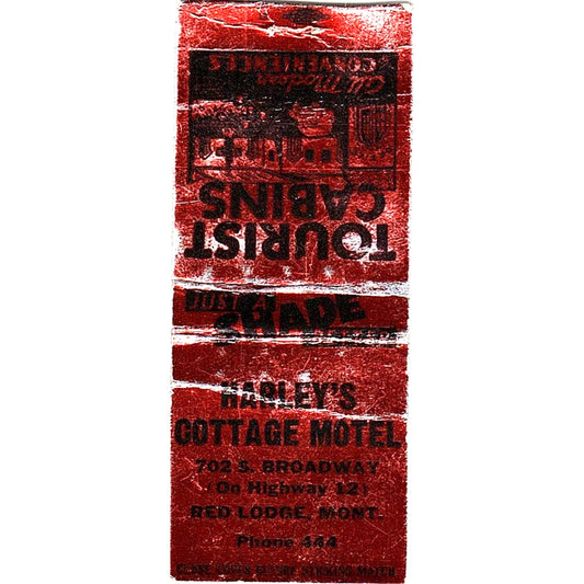 Harley's Cottage Motel Red Lodge Montana Vintage Matchbook Cover SE5-Y1