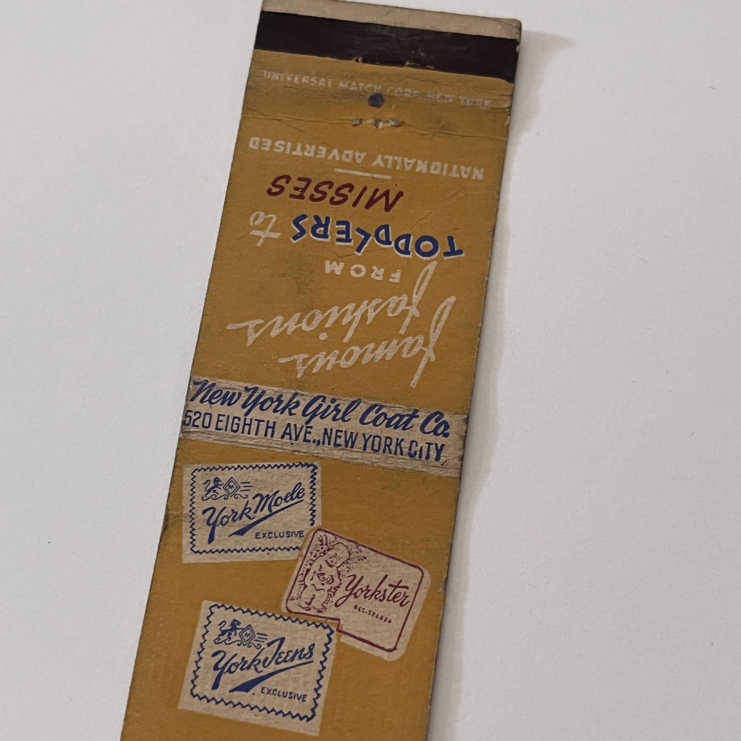 New York Girl Coat Co Eighth Ave NY Vintage Matchbook Cover TB6-MB2-1