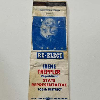 Re-Elect Irene Treppler State Representative 106th District Matchbook TB6-MB1-14