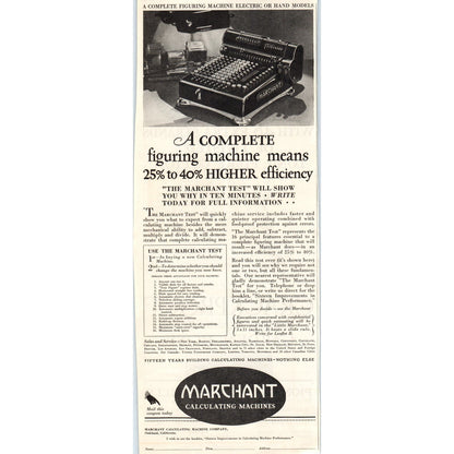 Marchant Calculating Machine Co Oakland CA 1928 Original Advertisement FL6-8