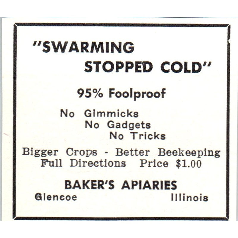 Baker's Apiaries Glencoe Illinois 1961 Magazine Ad AK6-S12