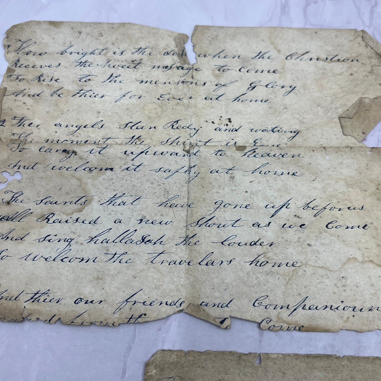 1846 Handwritten Song - Thomas Atkinson to Epsy M. Peavy Butler County AL AF9-3