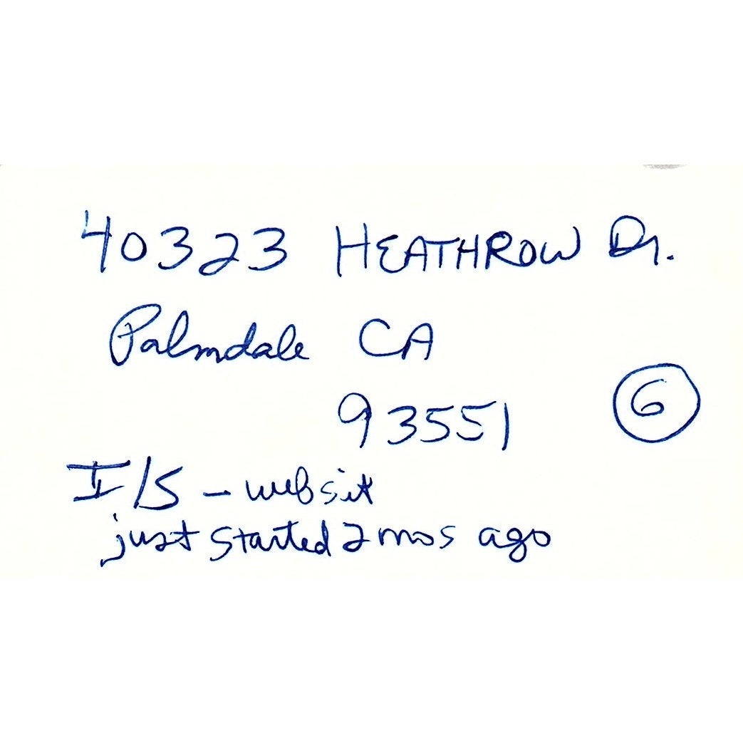 Scrappin 4 Memories Cheryl Bradbury Palmdale CA Vintage Business Card SC9-B9