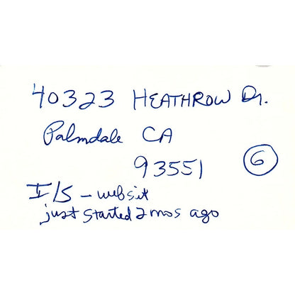 Scrappin 4 Memories Cheryl Bradbury Palmdale CA Vintage Business Card SC9-B9