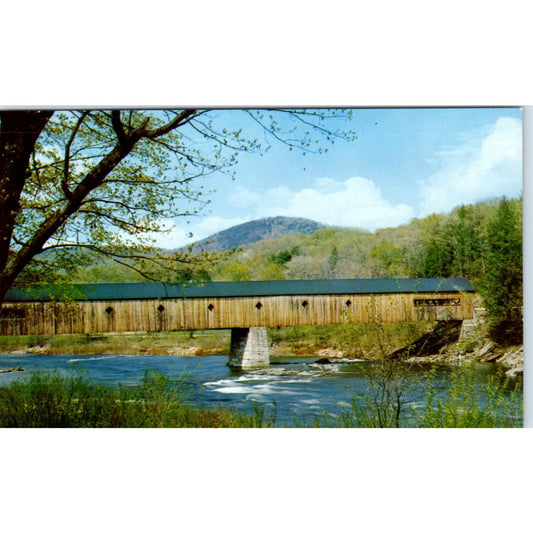 Old Covered Bridge West Dummerston VT Vintage Covered Bridge Postcard PD3