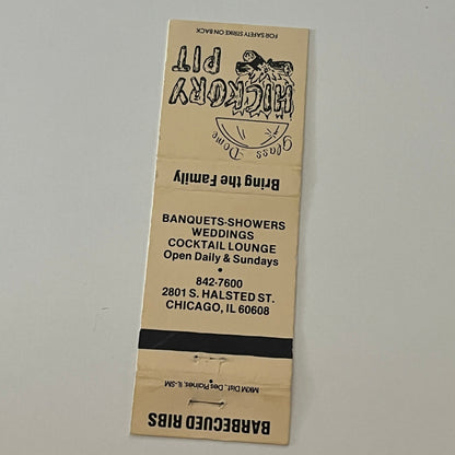 Glass Dome Hickory Pit Halsted St. Chicago Matchbook Cover TB6-MB2-4