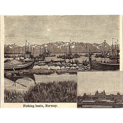 A Scene in Rotterdam 3x4" 1901 Engraving AF6-M14