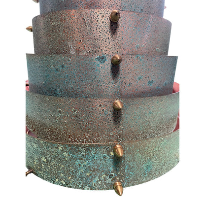 Original Frank Stone Art Hanging Light Fixture Copper Brutalist MCM Signed 14"