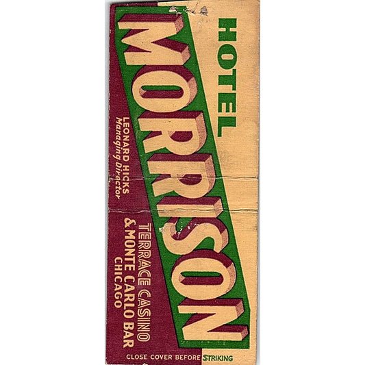 Hotel Morrison Terrace Casino Monte Carlo Bar Leonard Hicks Matchbook SF3-Y5