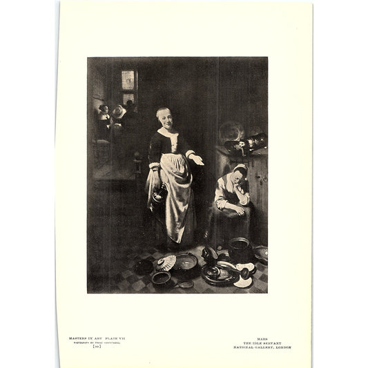 The Idle Servant - Maes - 1908 Litho Art Print AF5-5