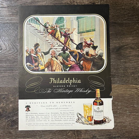 Philadelphia Blended Whiskey Philadelphia Congress 1791 - Magazine Ad 10x14 V10