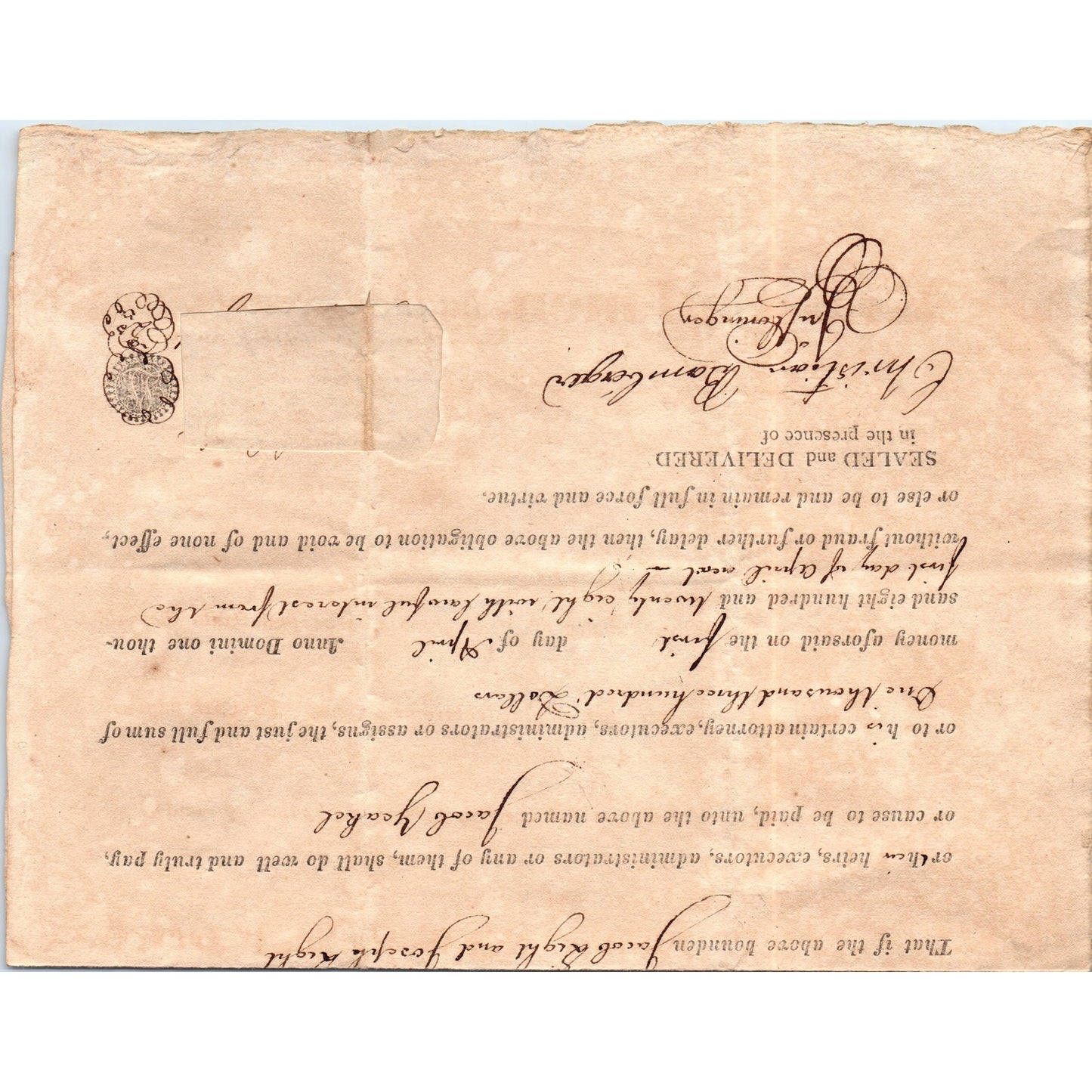 1821 Lebanon Township PA Bond Agreement Jacob, Joseph Light & Jacob Yoakel D21