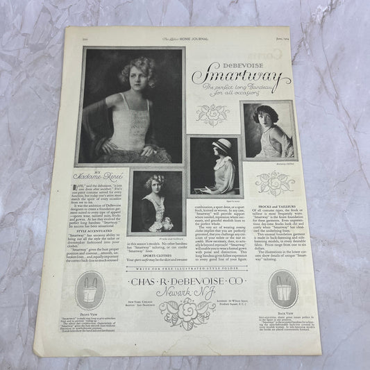 Chas R. DeBevoise Smartway Bandeau Co Newark NJ 1924 Magazine Ad FL6-11