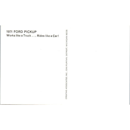 1971 Ford Pickup Truck Teal Promo Vintage Postcard PC6