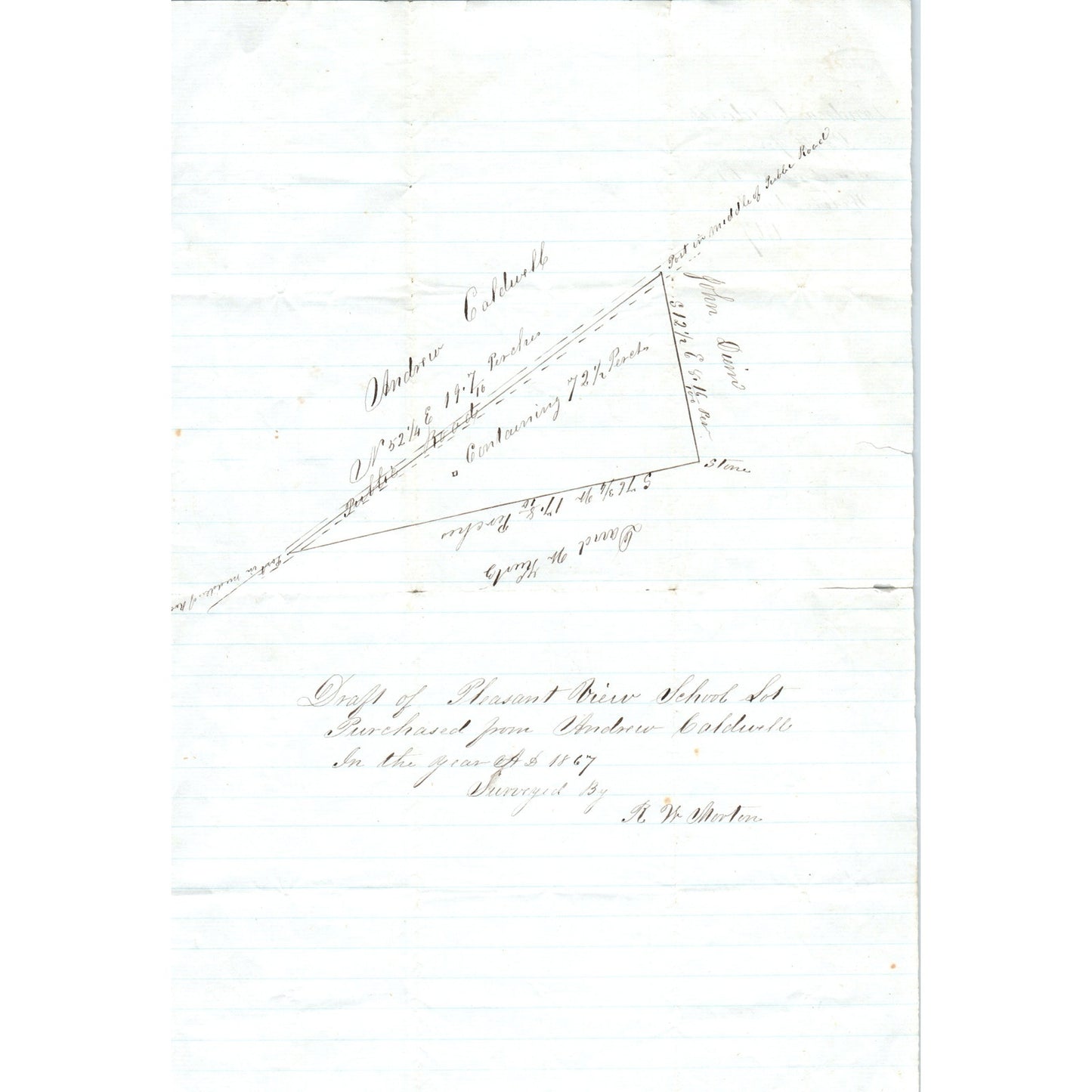 1867 Handwritten Draft - Pleasant View School Welsh Mountain Andrew Caldwell D21