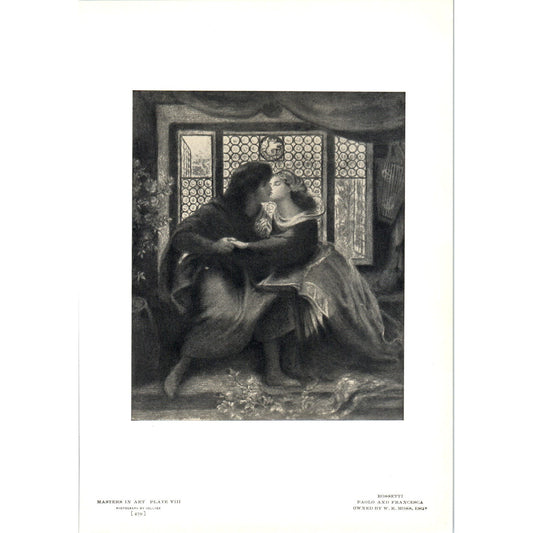 Paolo And Francesca - Rossetti c1905 Art Print D14