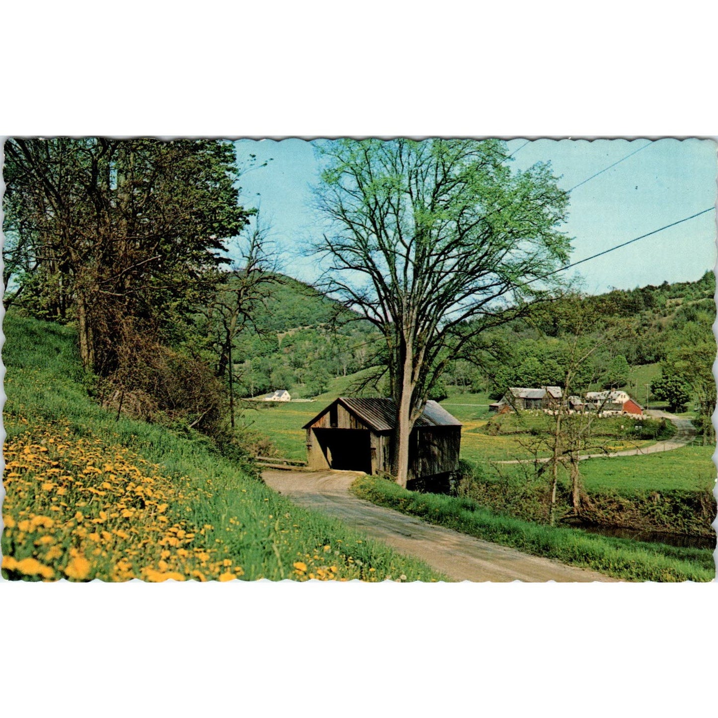 Cilley Covered Bridge Tunbridge VT White River Covered Bridge Postcard PB11