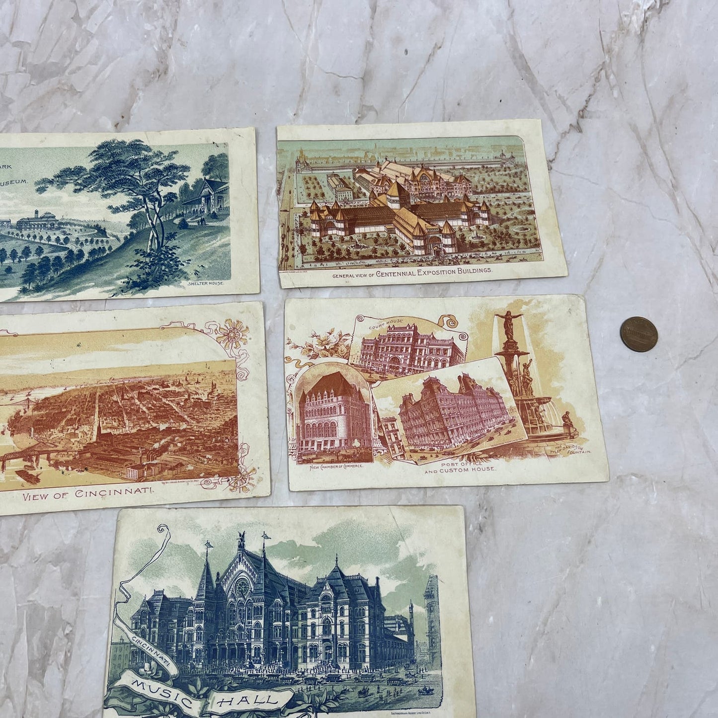 1888 Cincinnati Centennial Exposition Lithograph Set of 5 TF5-L3