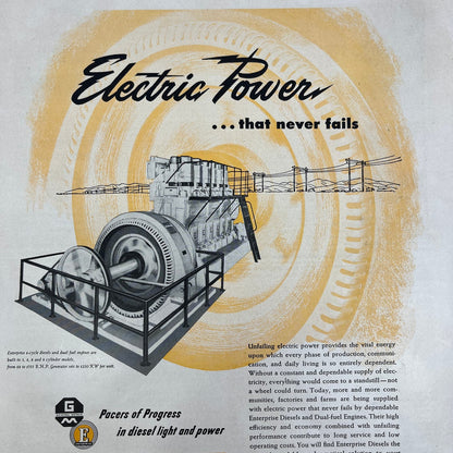 General Metals Corp Enterprise Diesels San Francisco CA 1951 Magazine Ad FL6-10