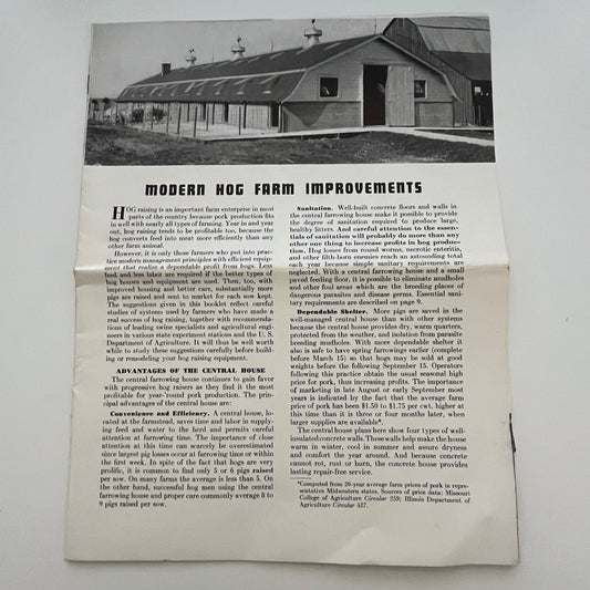 Modern Hog Farm Improvements c1950 Booklet Portland Cement Association V1-8