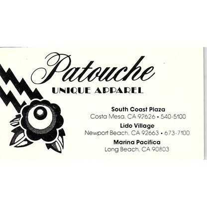 Pantouche Unique Apparel Costa Mesa Newport Beach Long Beach Vintage Card SE5-B4