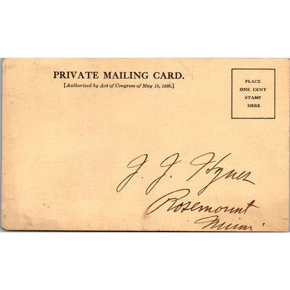 1907 The Security National Bank of Minnesota Postal Mailing Card AJ4-H4
