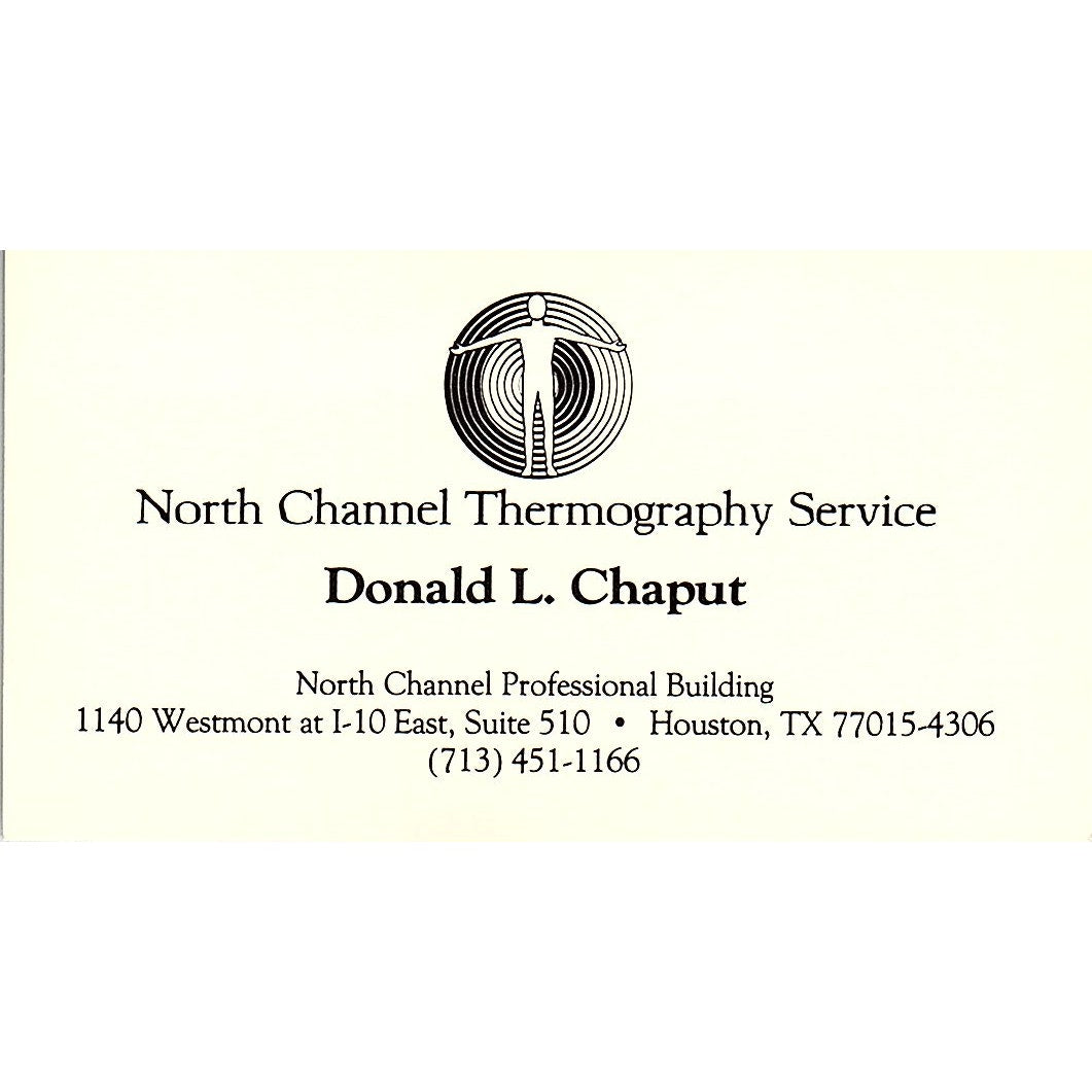 Donald L Chaput North Channel Thermography Houston Vintage Business Card SD9-B7