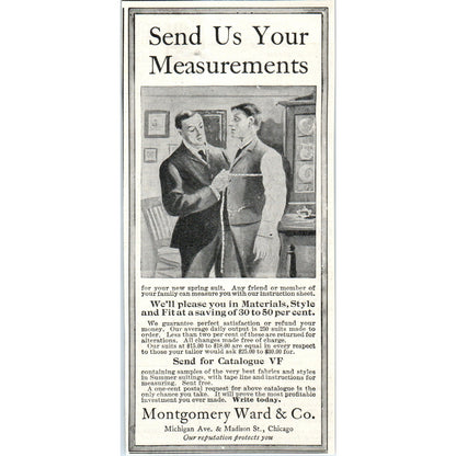 Send Us Your Measurements Montgomery Ward & Co Chicago 1903 Magazine Ad AF7-E4