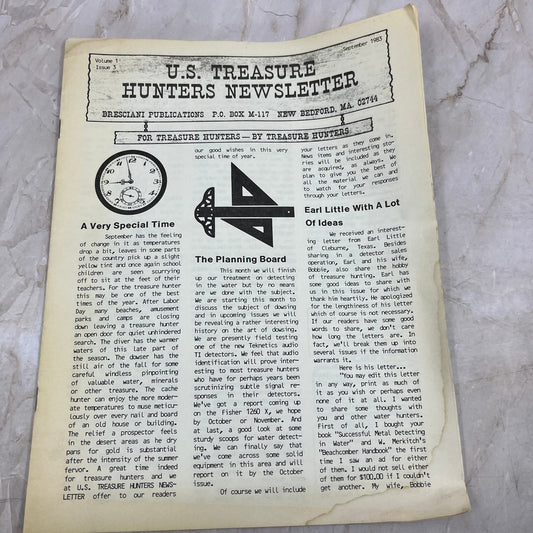 1983 Sept - US Treasure Hunters Newsletter - Bresciani New Bedford MA M11